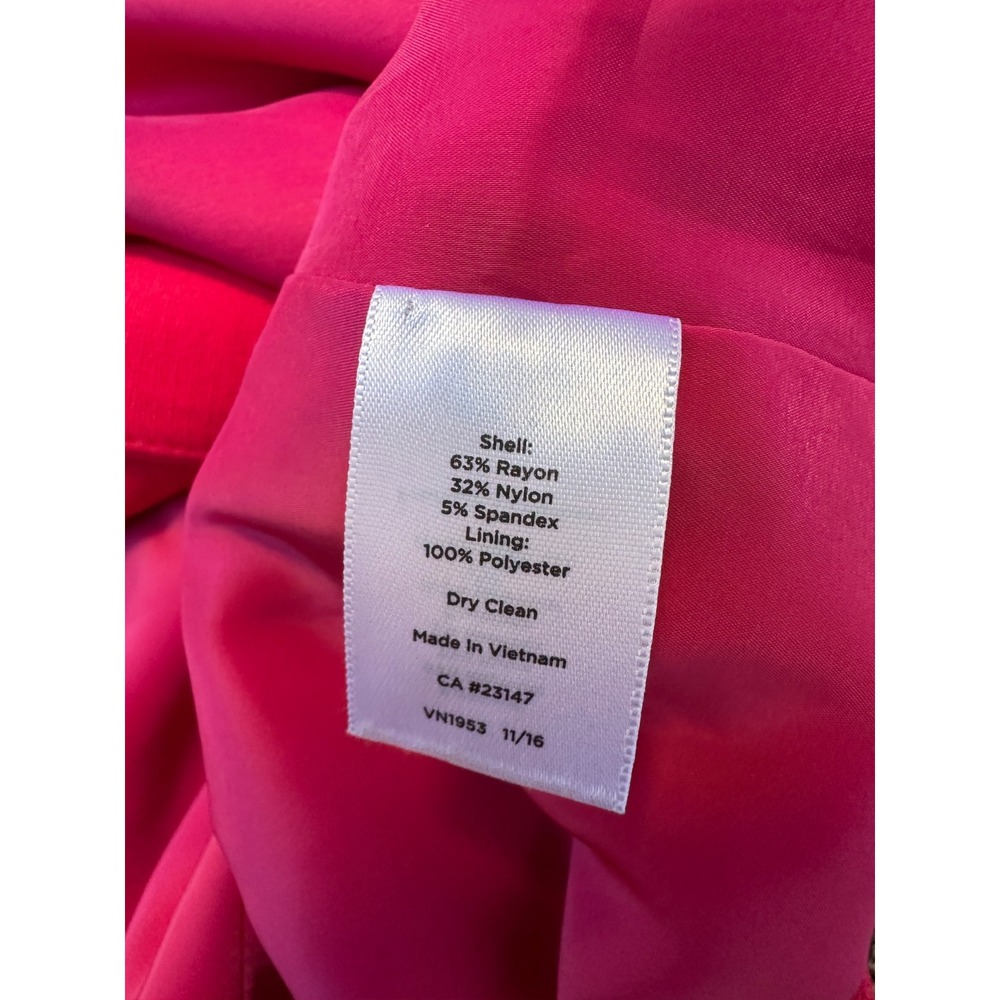 Talbots Ruffle Trim Peter Pan Collar Button Front Jacket Fuchsia Plus Size 16 - Picture 6 of 10